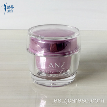 Tarro de crema acrílica rosa para el cuidado de la piel para cosméticos
